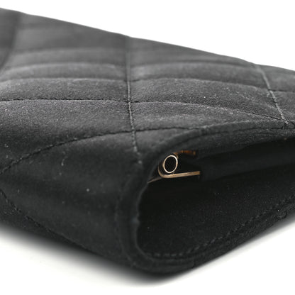 Chanel Satin Quilted Frame Clutch Black 10 of 10