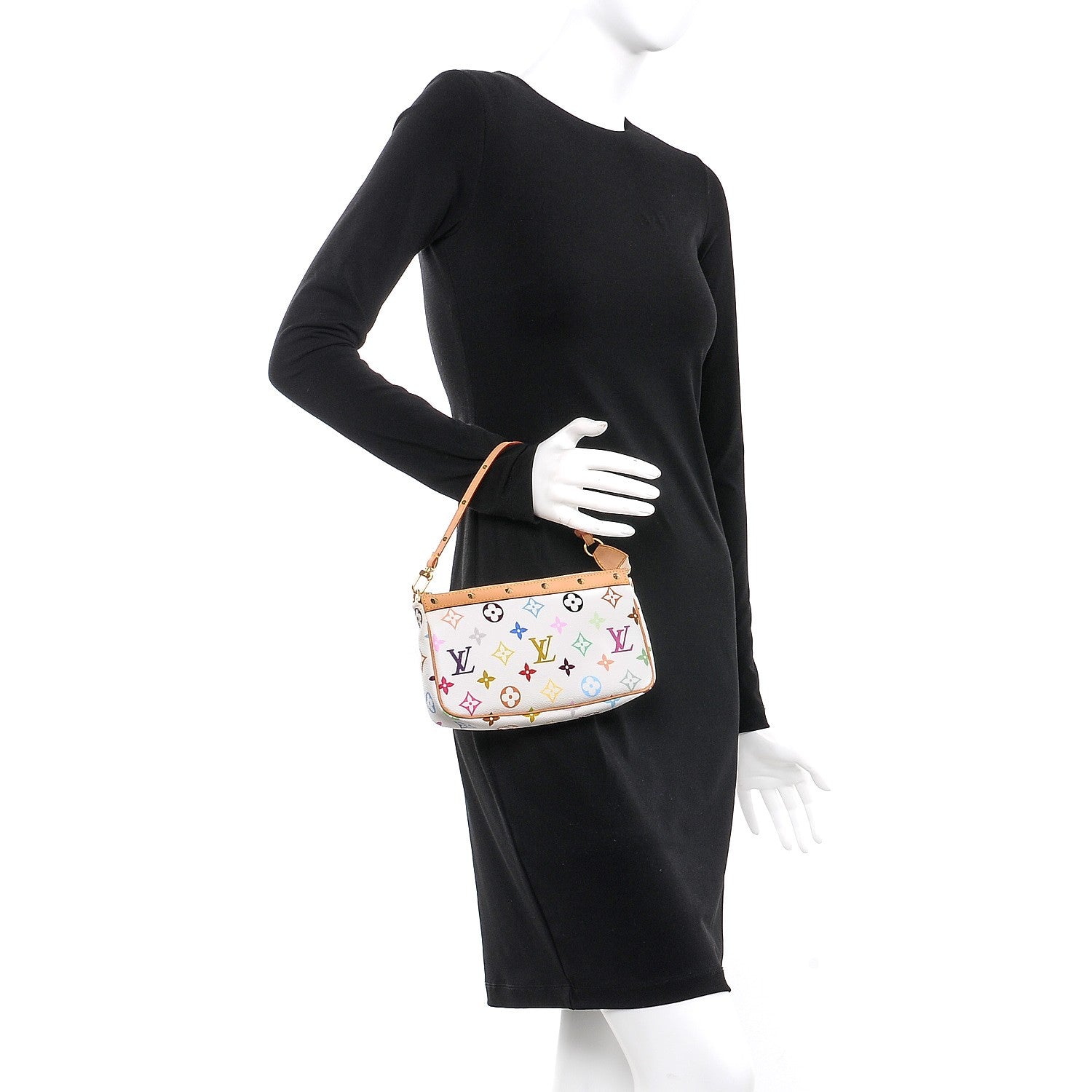 Louis Vuitton Monogram Multicolor Pochette Accessories White 2 of 9