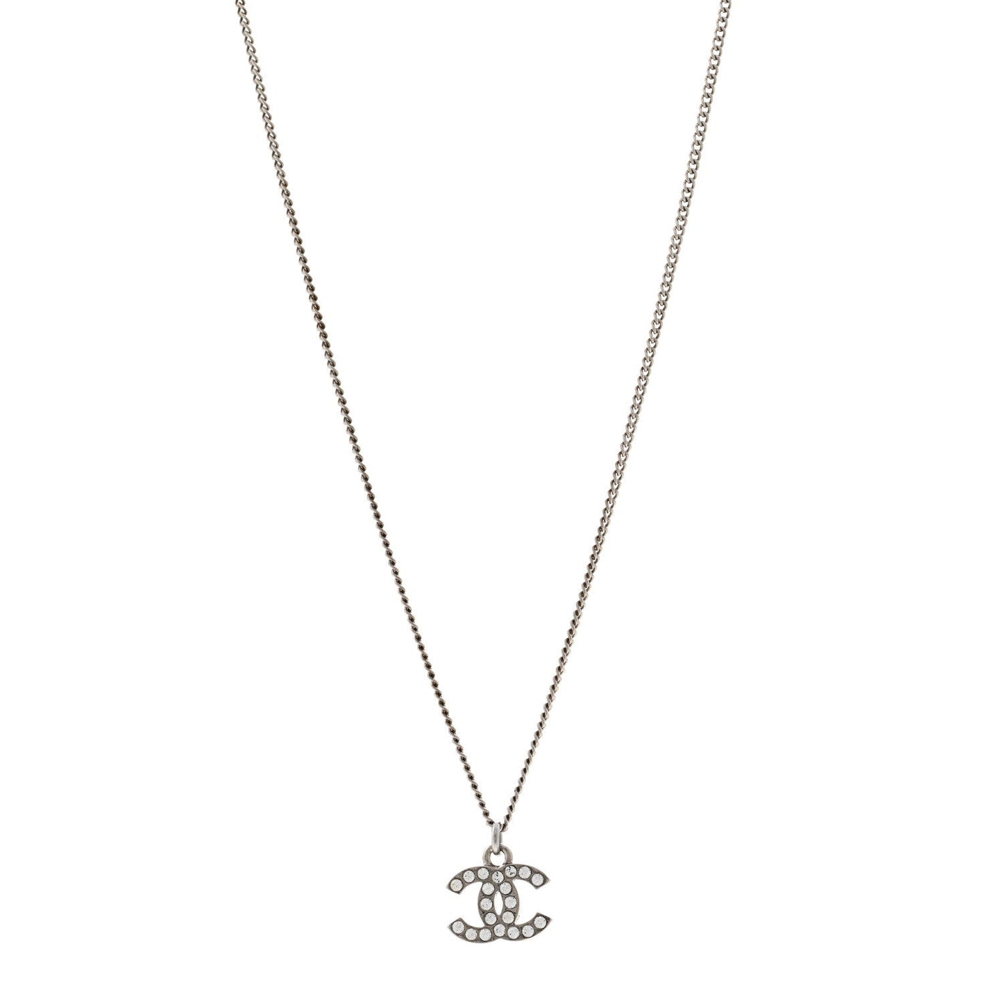 Crystal Timeless CC Necklace Silver