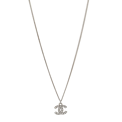 Chanel Crystal Timeless CC Necklace Silver 1 of 5