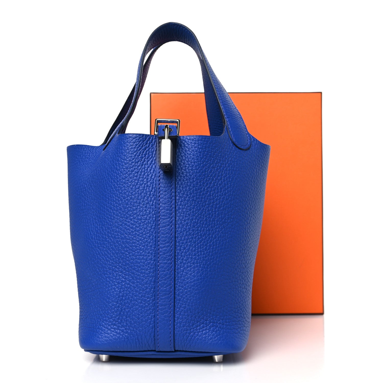 Hermes Taurillon Clemence Picotin Lock 18 PM Bleu France 10 of 10