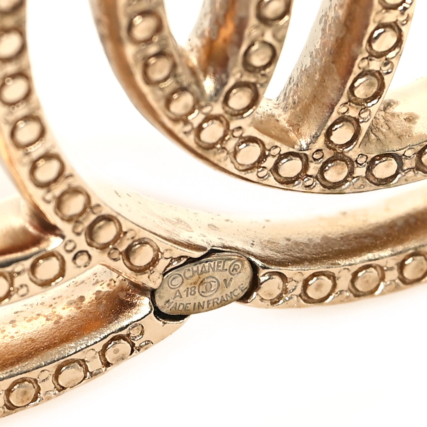 Crystal CC Brooch Light Gold