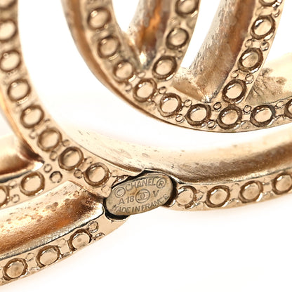 Chanel Crystal CC Brooch Light Gold 3 of 4