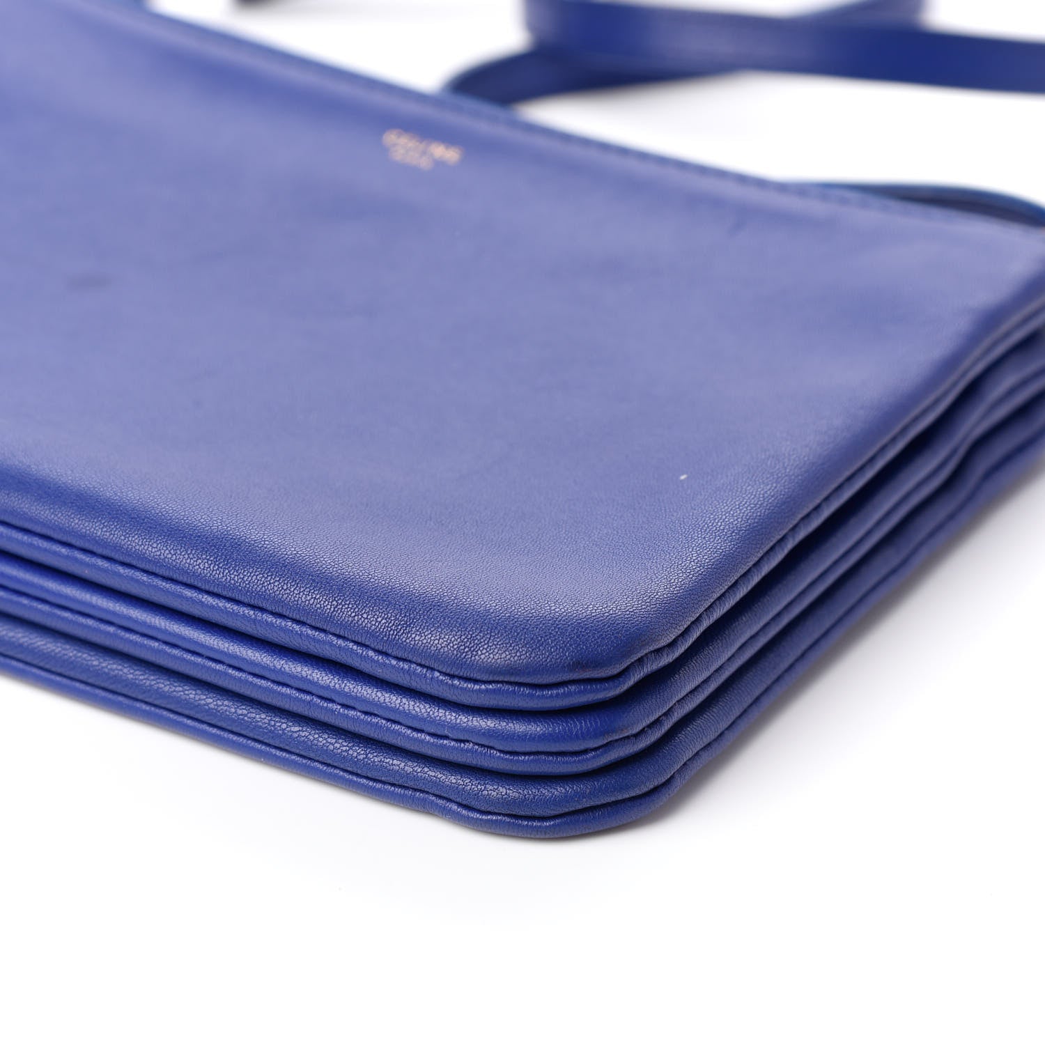 Celine Lambskin Small Trio Crossbody Bag Electric Blue 8 of 8