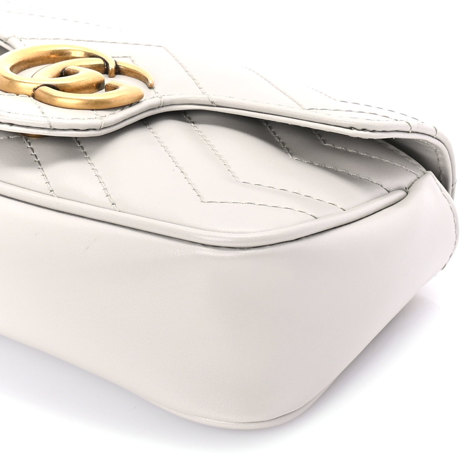 Gucci Calfskin Matelasse Super Mini GG Marmont Shoulder Bag Grey 8 of 8