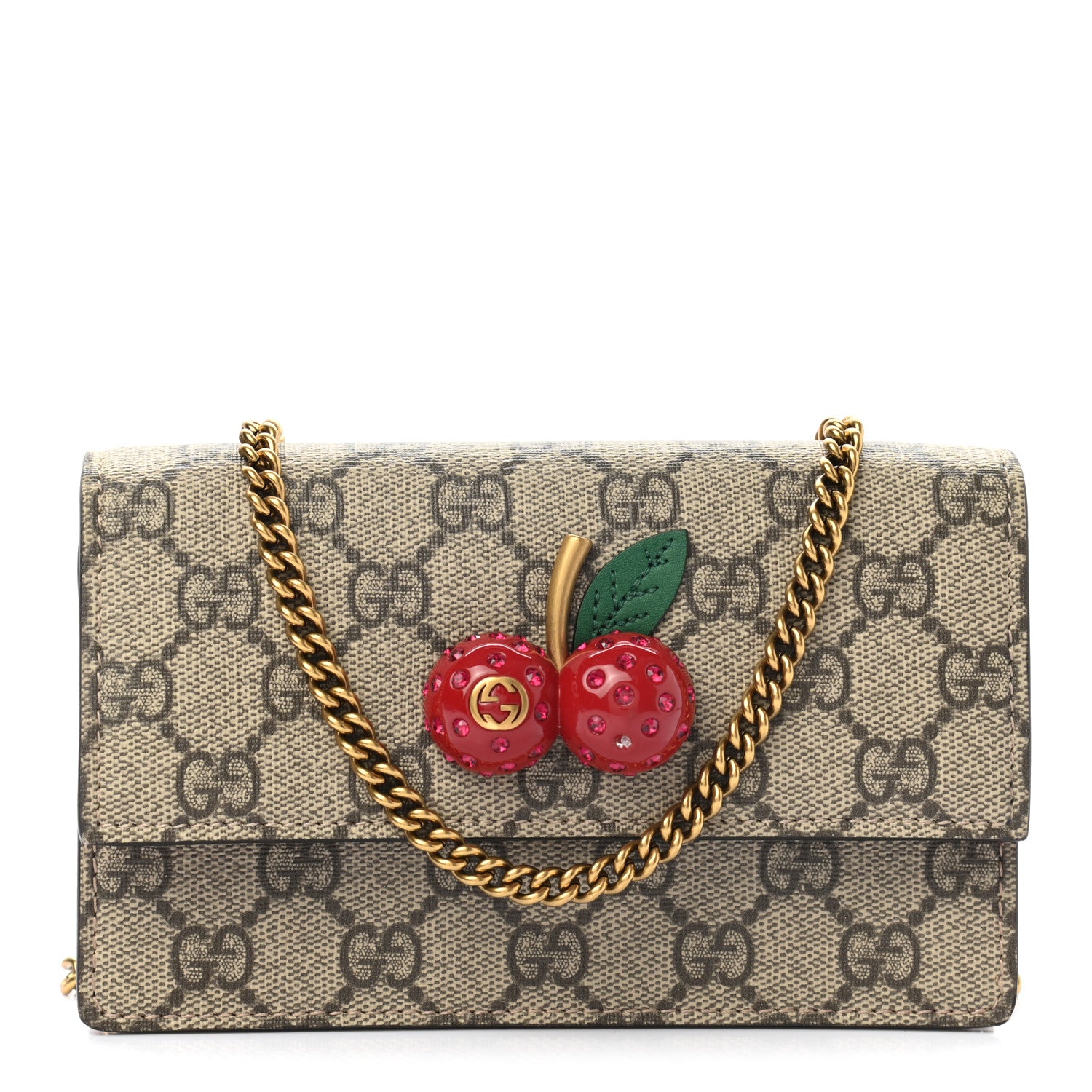 Gucci GG Supreme Monogram Mini Cherry Chain Bag 1 of 8