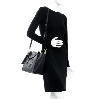 Gucci Pebbled Calfskin Small Soho Top Handle Bag Black 2 of 8