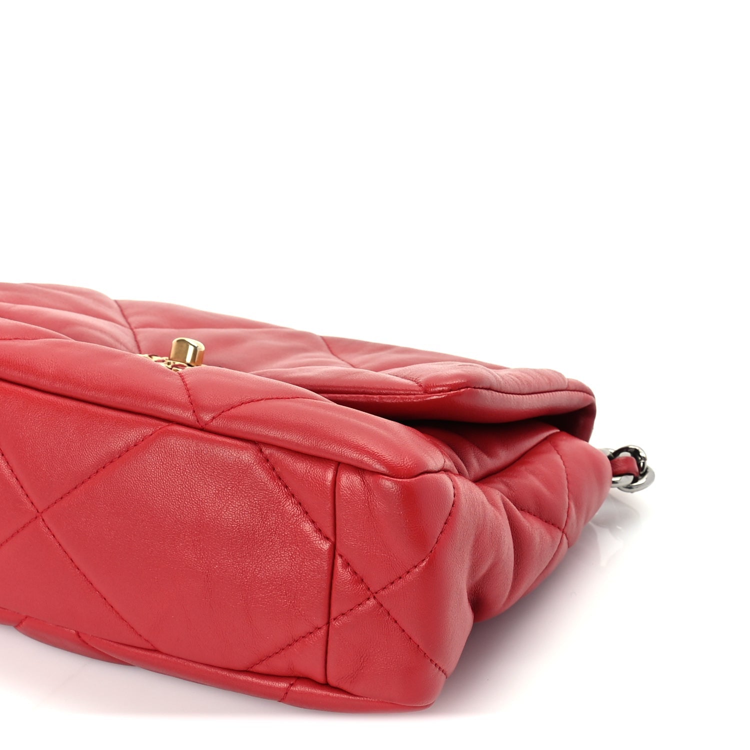 Chanel Lambskin Quilted Medium  19 Flap  Red 9 of 9