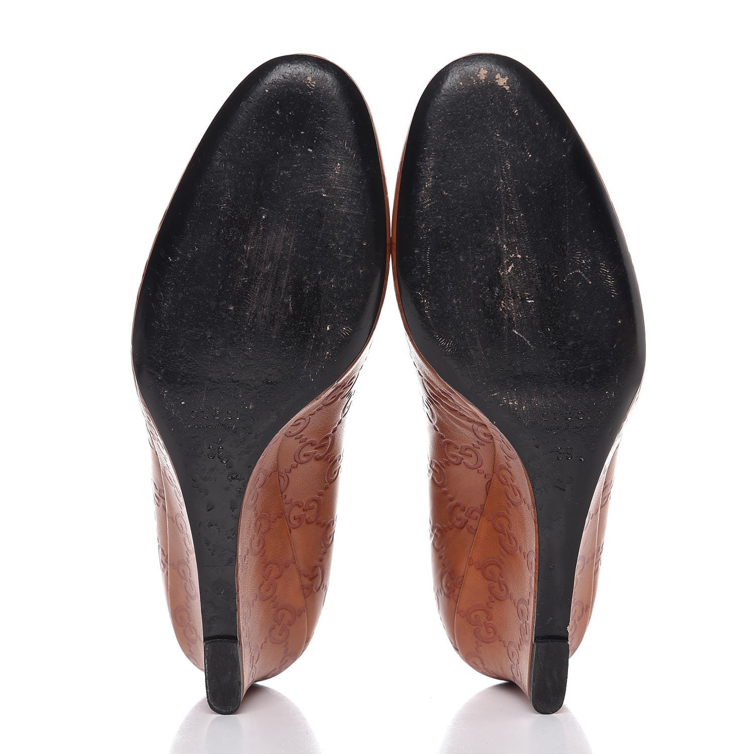 Gucci Guccissima Wedge Pumps 39 Brown 7 of 10