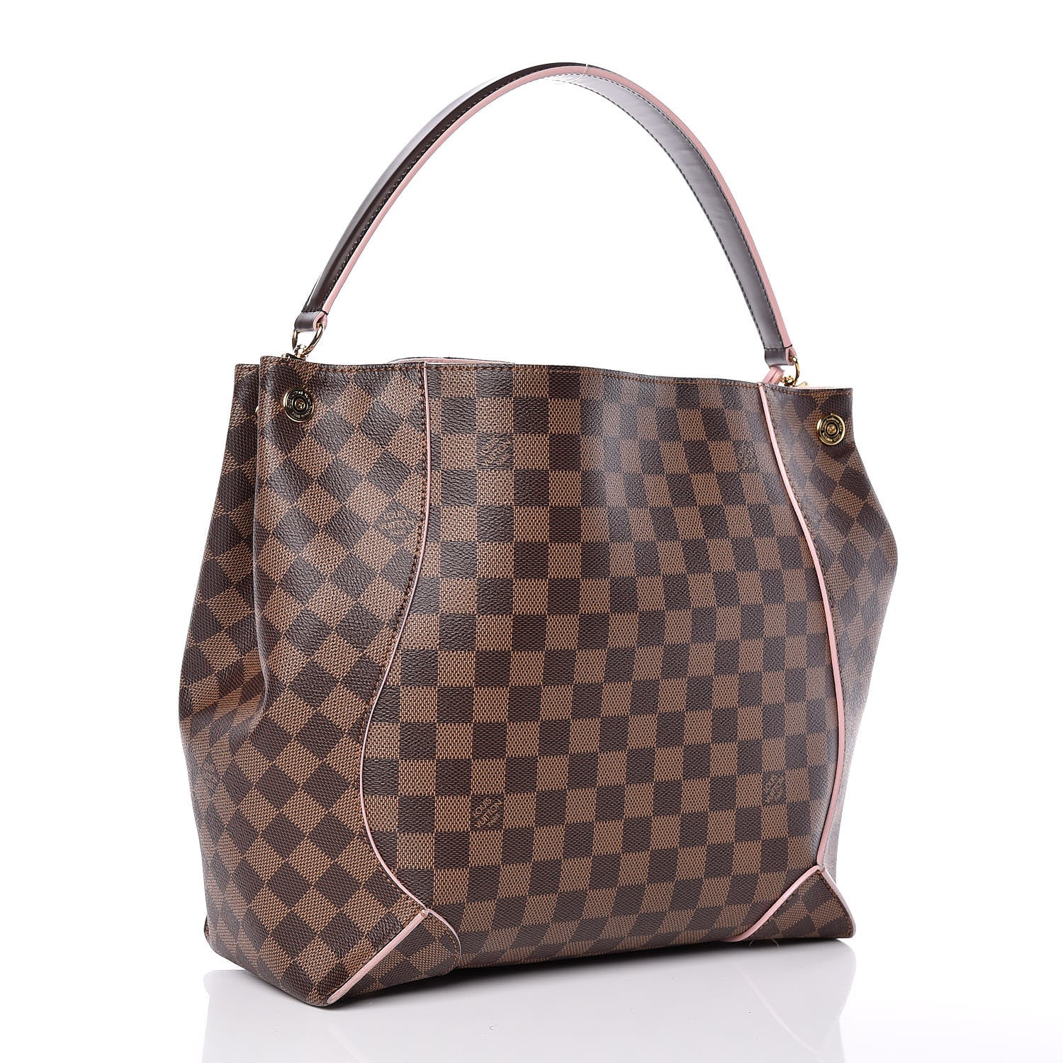 Louis Vuitton Damier Ebene Caissa Hobo Rose Ballerine 3 of 11