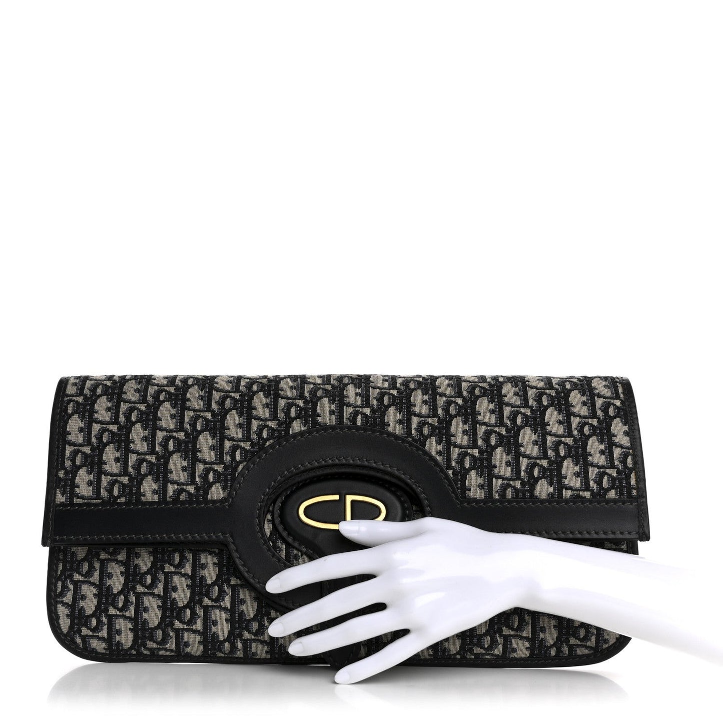 Oblique Fold Over Clutch Blue