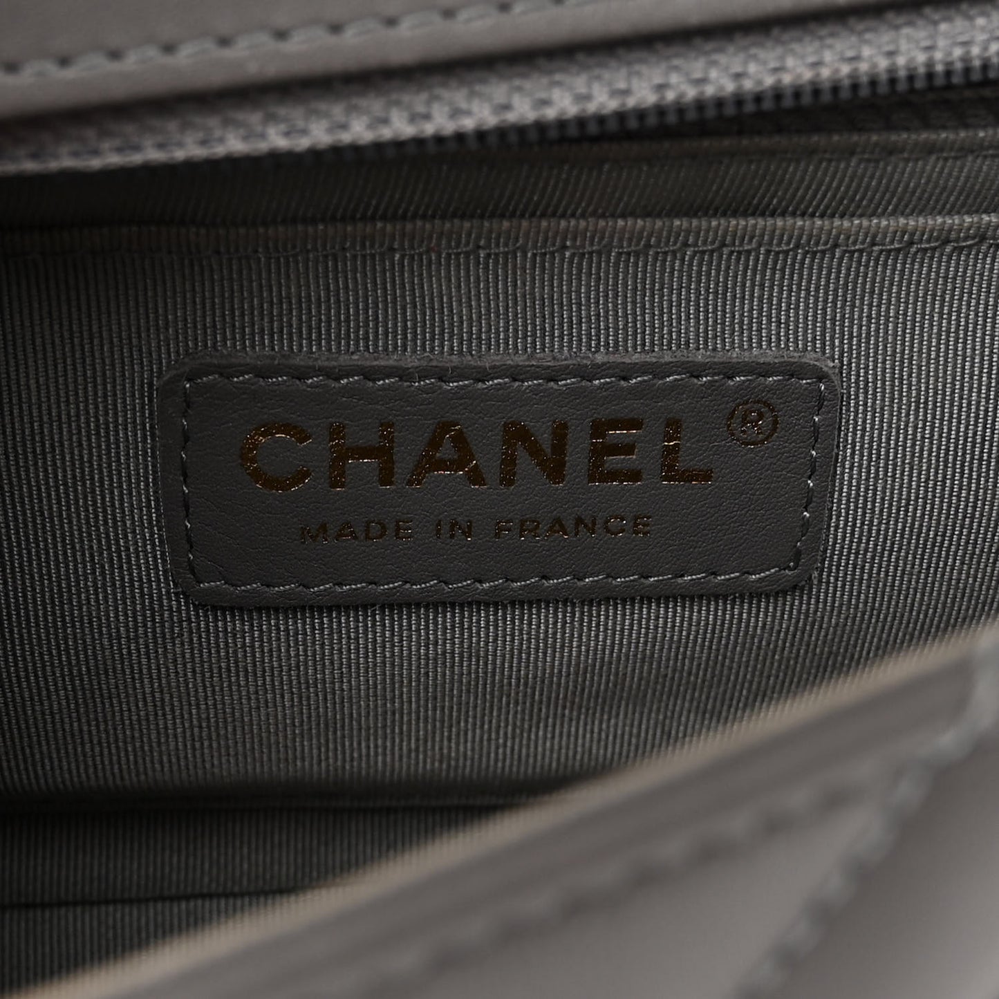 Calfskin Chevron Quilted Mini Statement Flap Grey