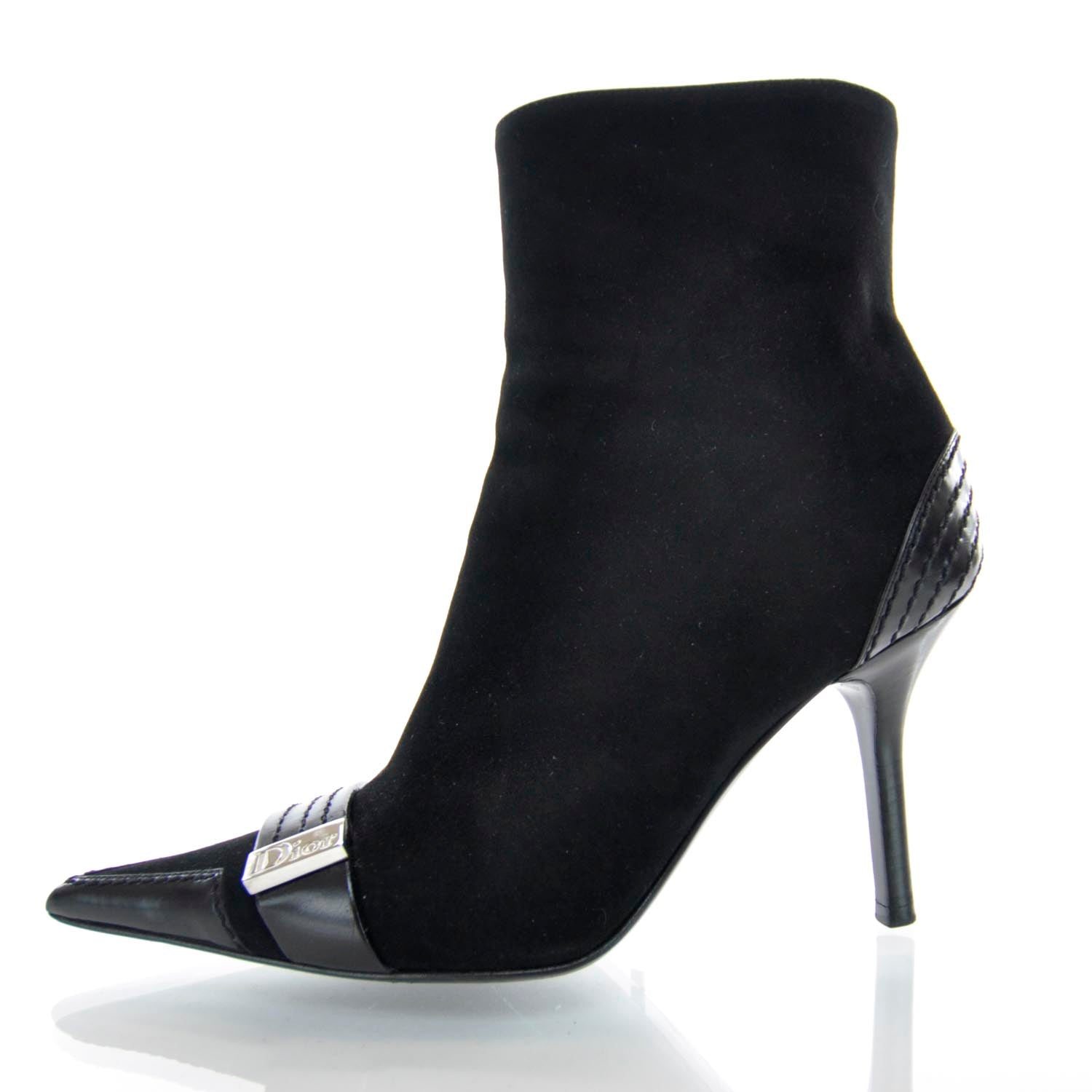 Christian Dior Suede Ankle Boots 37.5 Black 1 of 6