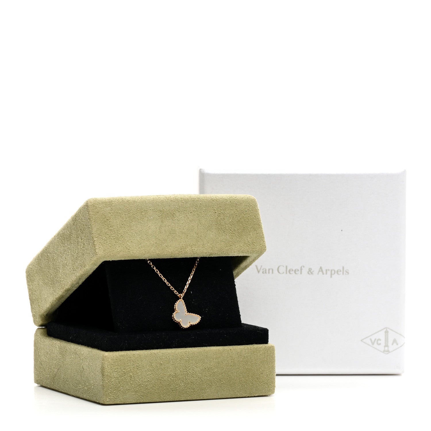 Van Cleef & Arpels VAN CLEEF & ARPELS 18K Yellow Gold Mother of Pearl Sweet Alhambra Butterfly Pendant Necklace 6 of 6