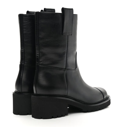 Chanel Calfskin CC Ankle Boots 35 Black 4 of 10