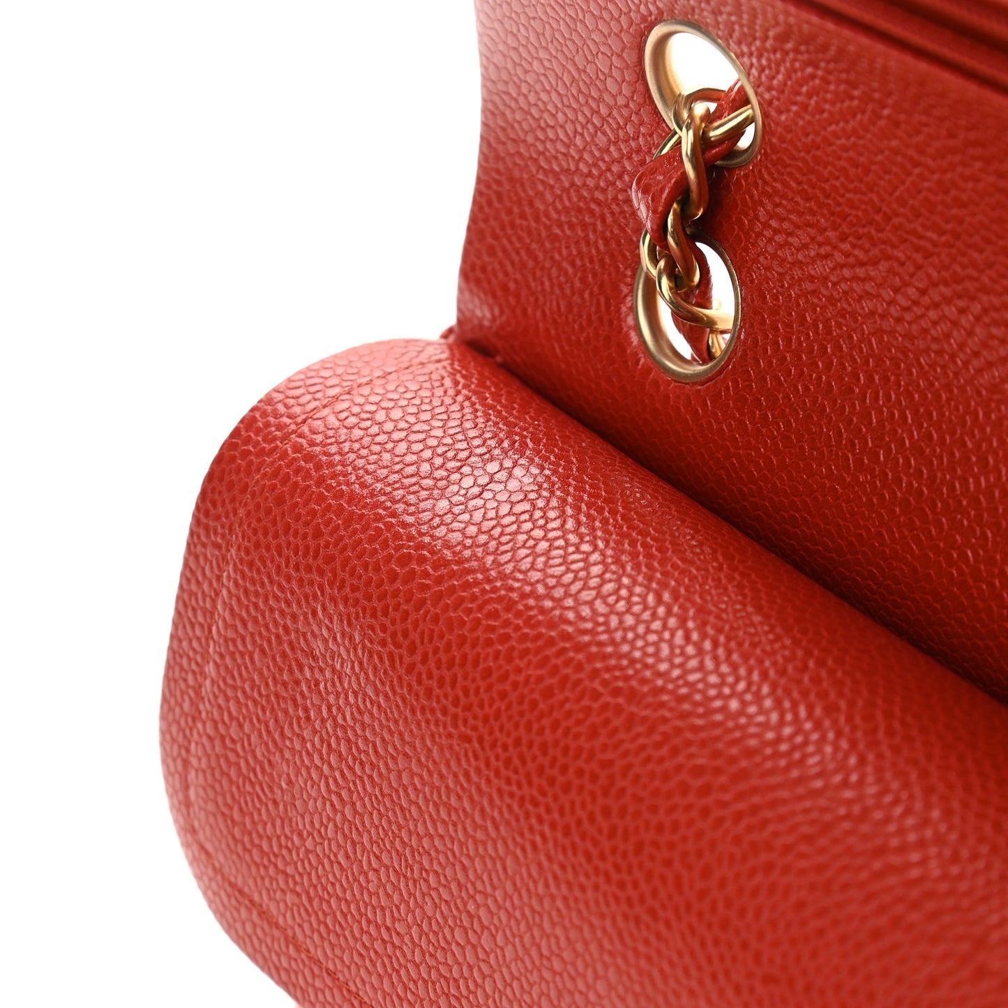 Caviar Quilted Medium Double Flap Orange