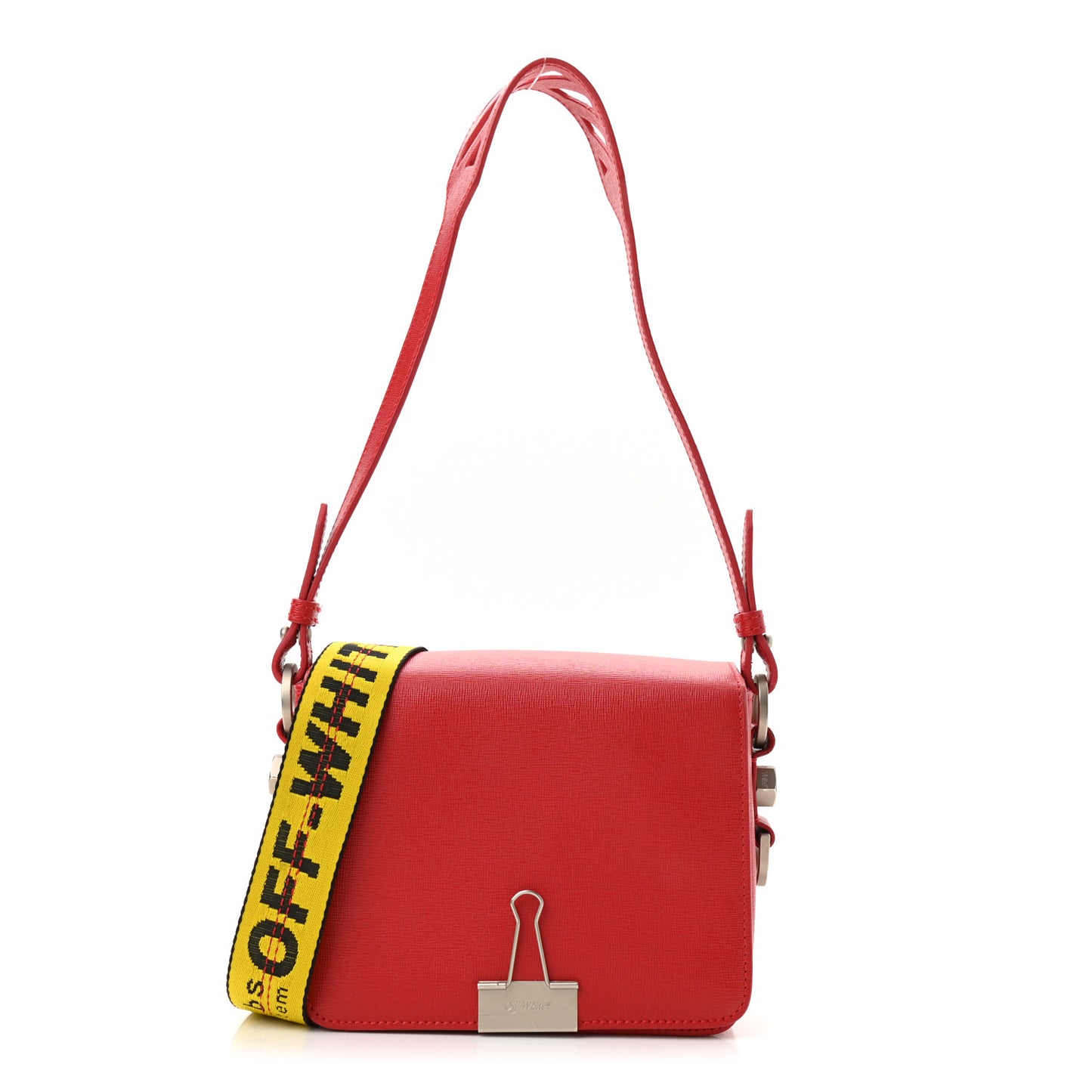 Calfskin Binder Clip Bag Red