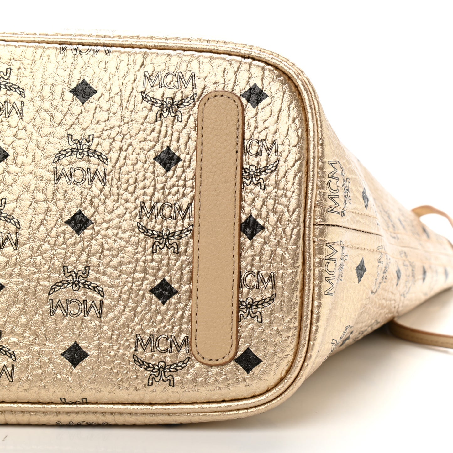 Metallic Visetos Medium Liz Reversible Shopper Tote Gold