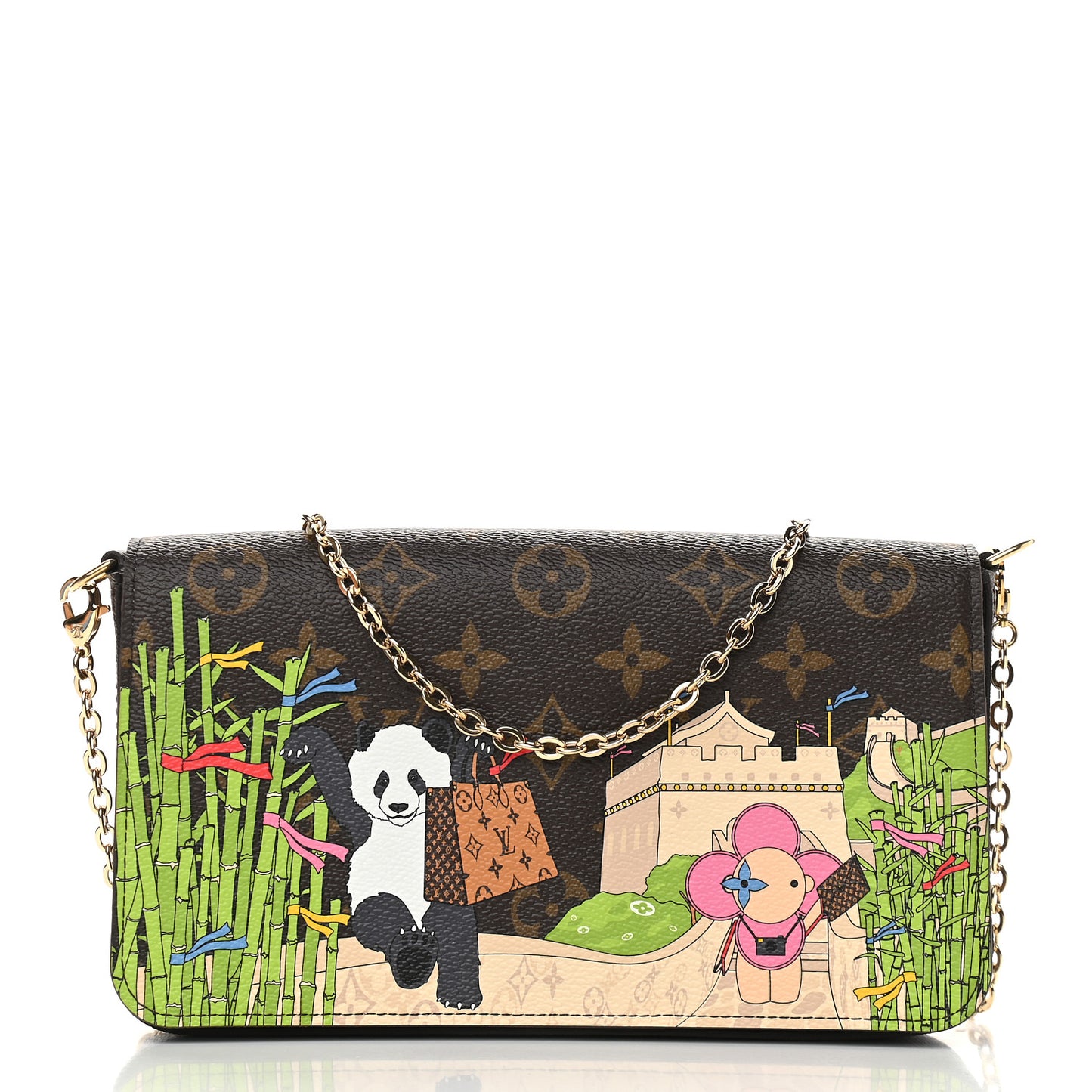 Monogram 2021 Christmas Animation China Wall Pochette Felicie Chain Wallet Myosotis Blue