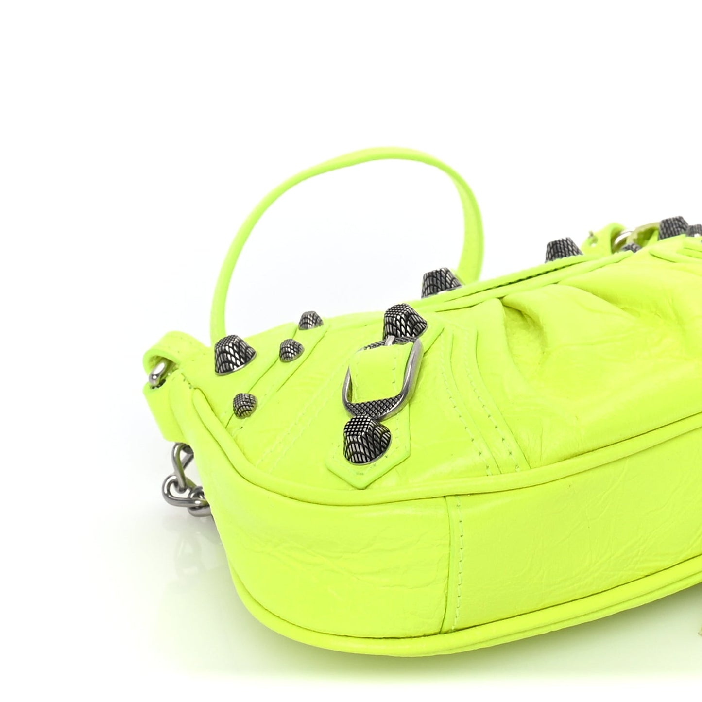 Agneau Arena Le Cagole Mini Purse With Chain Fluo Yellow