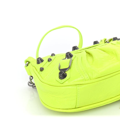 Balenciaga Agneau Arena Le Cagole Mini Purse With Chain Fluo Yellow 7 of 7