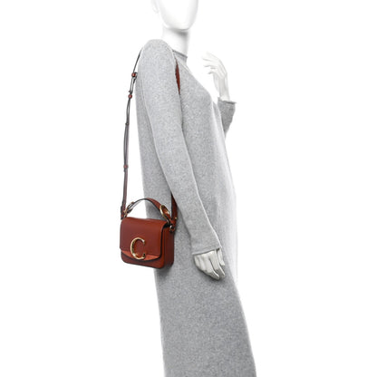 Chloe Shiny Calfskin Suede Mini C Bag Sepia Brown 2 of 7
