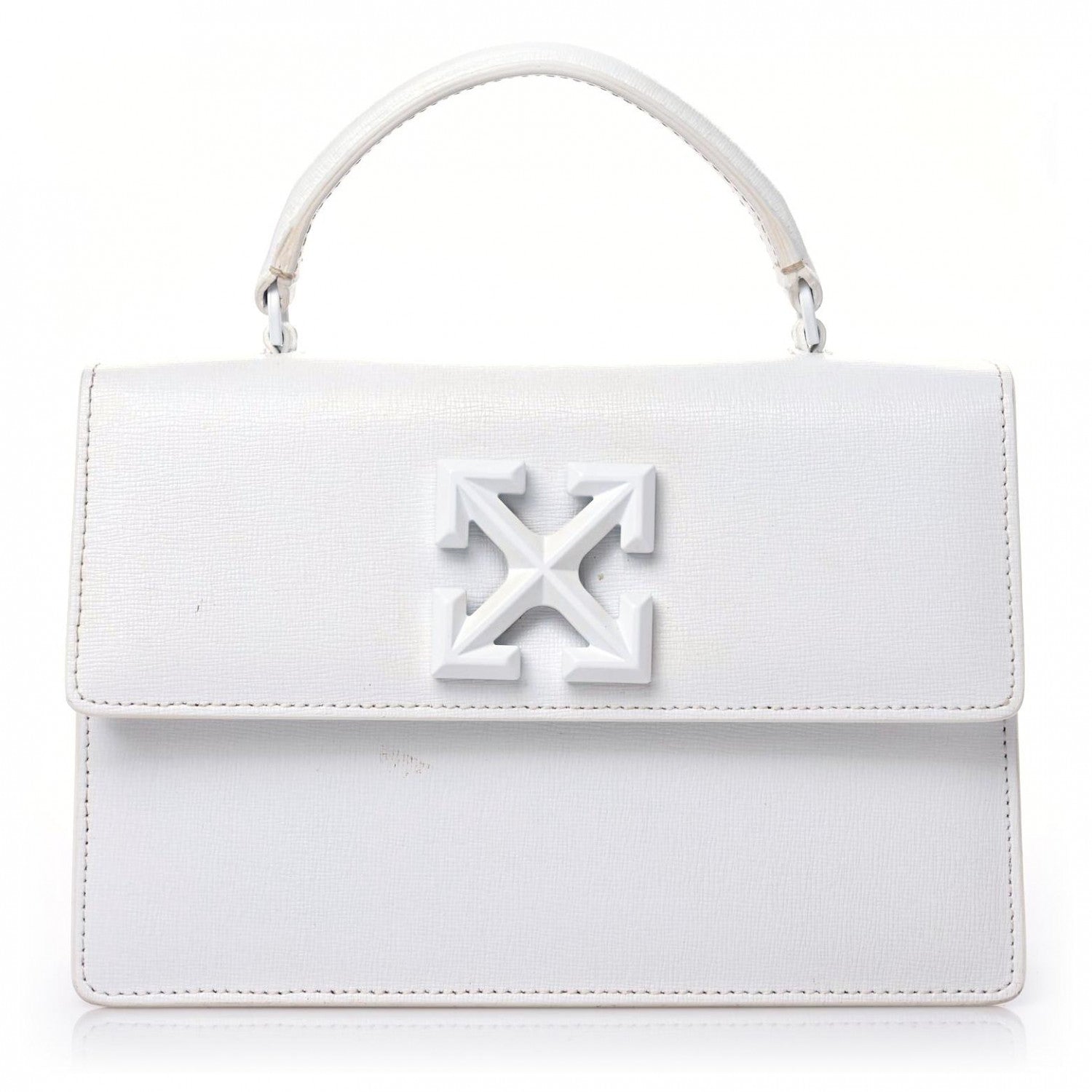 Off-White Saffiano Jitney 1.4 Top Handle Bag White 1 of 21