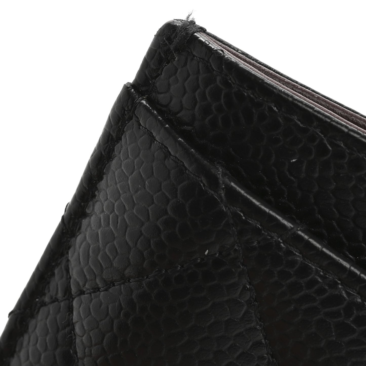 Caviar Quilted Card Holder Black