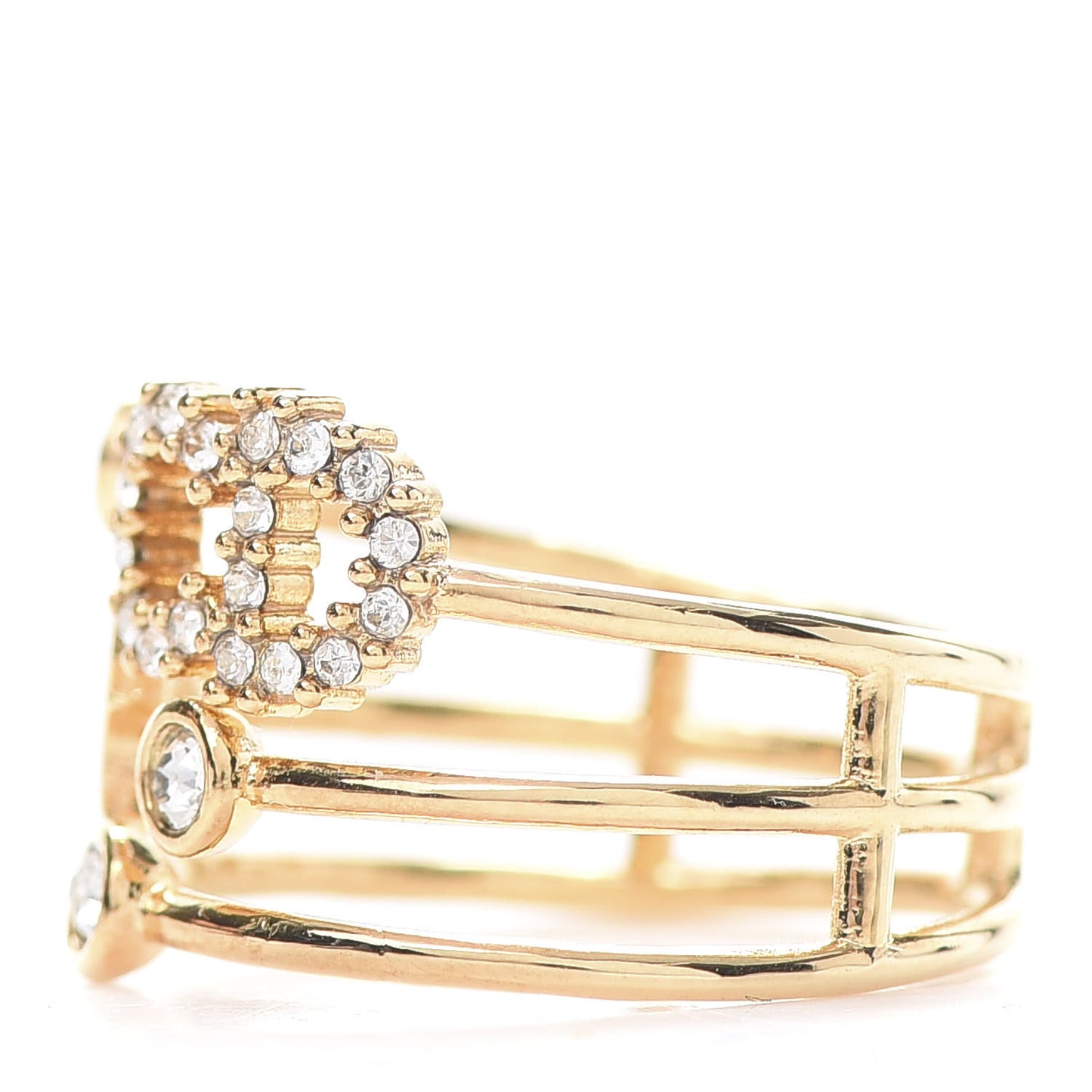Metal Crystal Shiny-D Ring M Gold