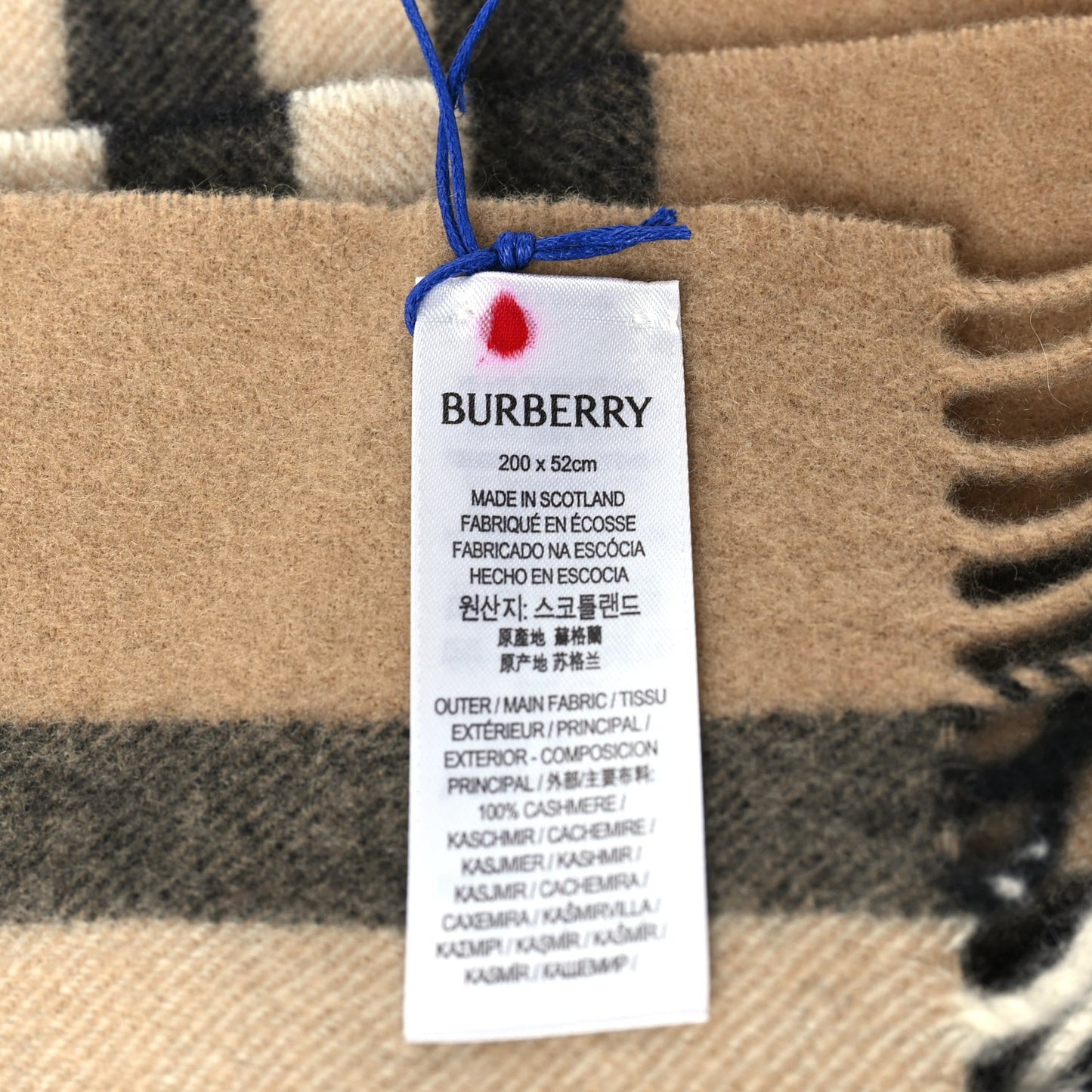 Wide Check Cashmere Scarf