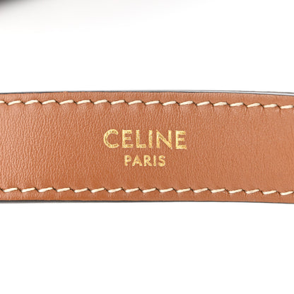 Celine Canvas Calfskin Ava Triomphe Shoulder Bag Blue 6 of 11