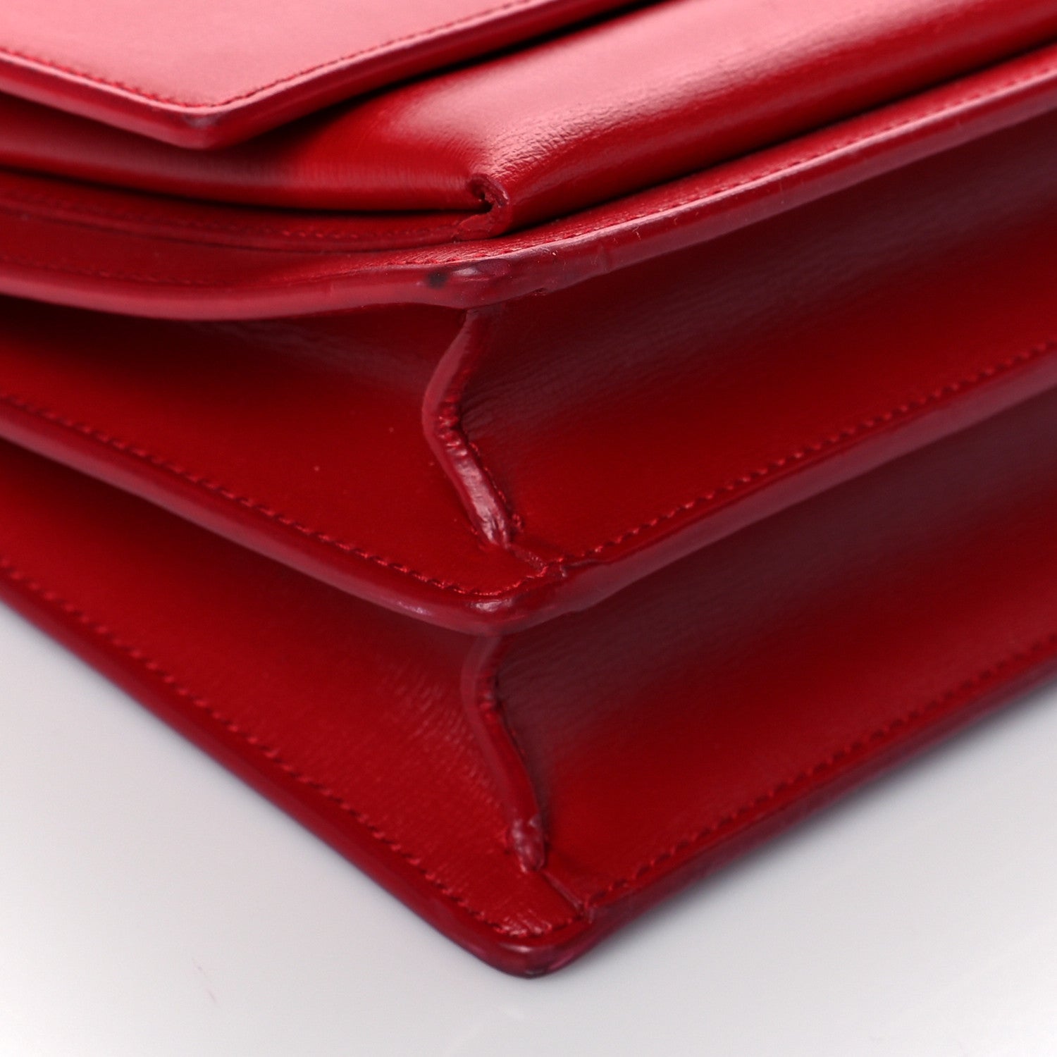 Saint Laurent Grained Calfskin Medium Monogram Sunset Red 8 of 9