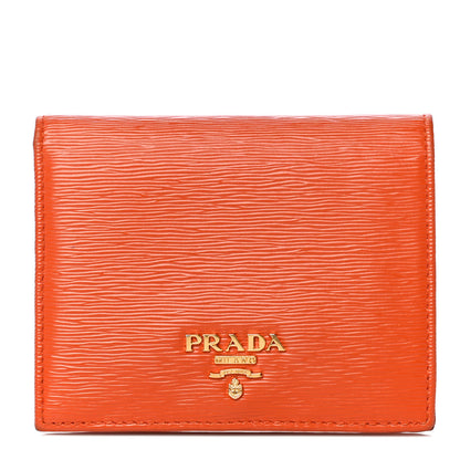 Prada Vitello Move Bi-Fold Wallet Papaya 1 of 11