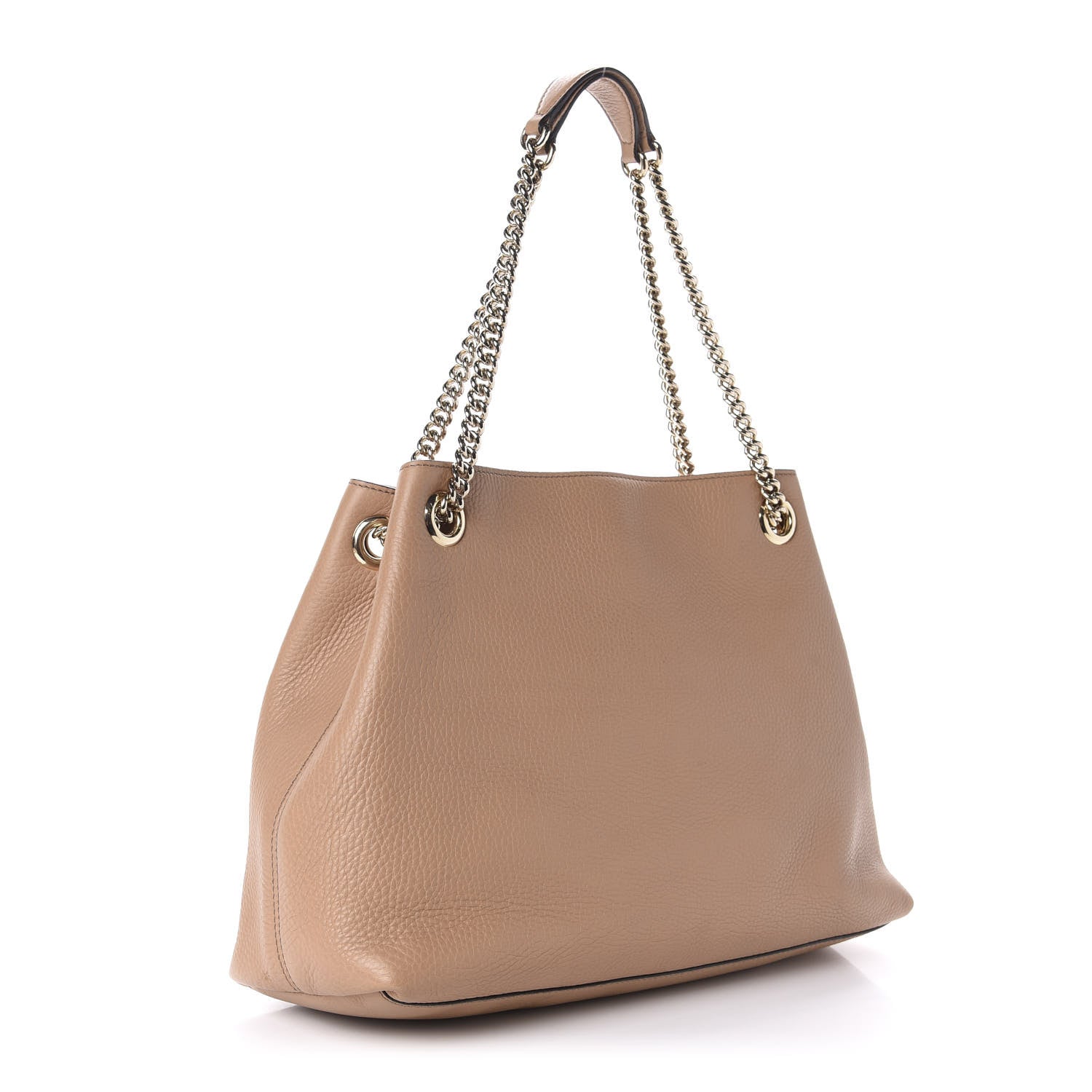 Gucci Pebbled Calfskin Medium Soho Chain Shoulder Bag Rose Beige 3 of 11