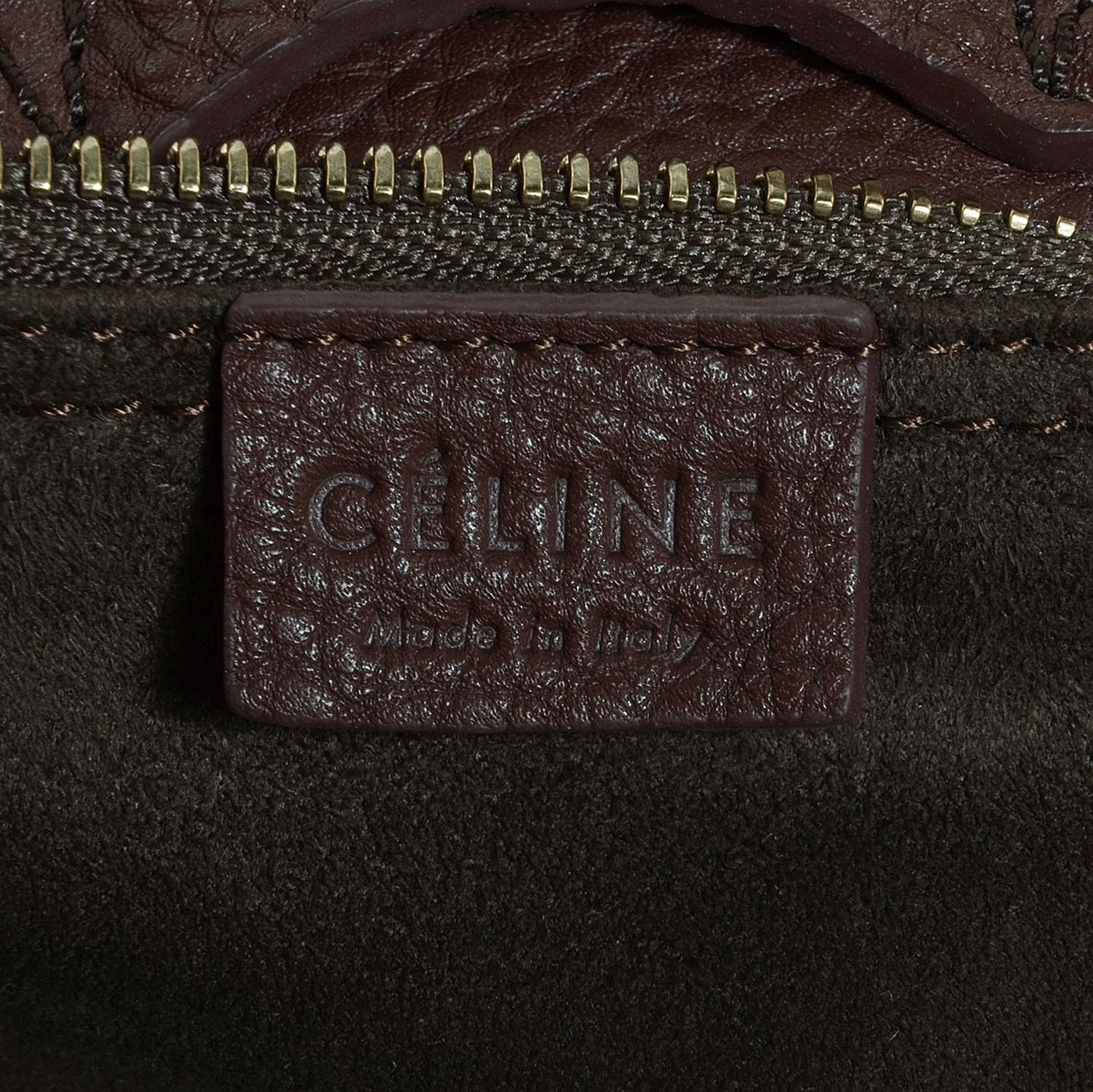 Pebbled Calfskin Mini Luggage Chocolate