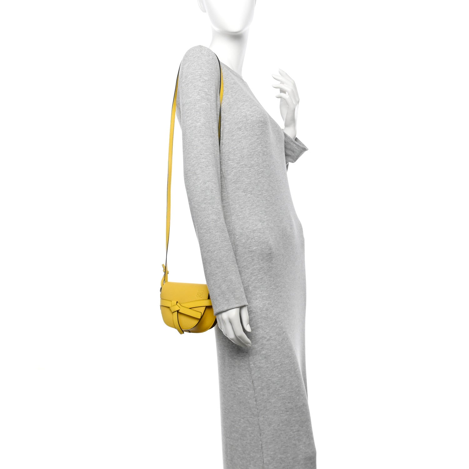 Loewe Grained Calfskin Small Gate Crossbody Bag Yellow 2 of 9