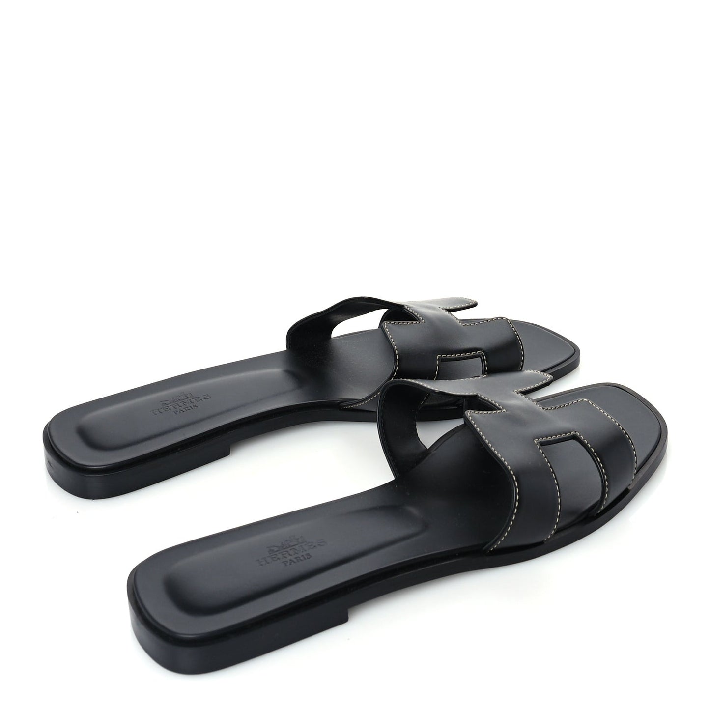 Box Calfskin Oran Sandals 41 Black