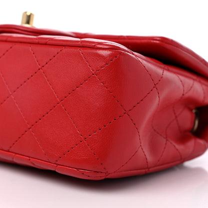 Chanel Lambskin Quilted Mini Rectangular Flap Red 9 of 14