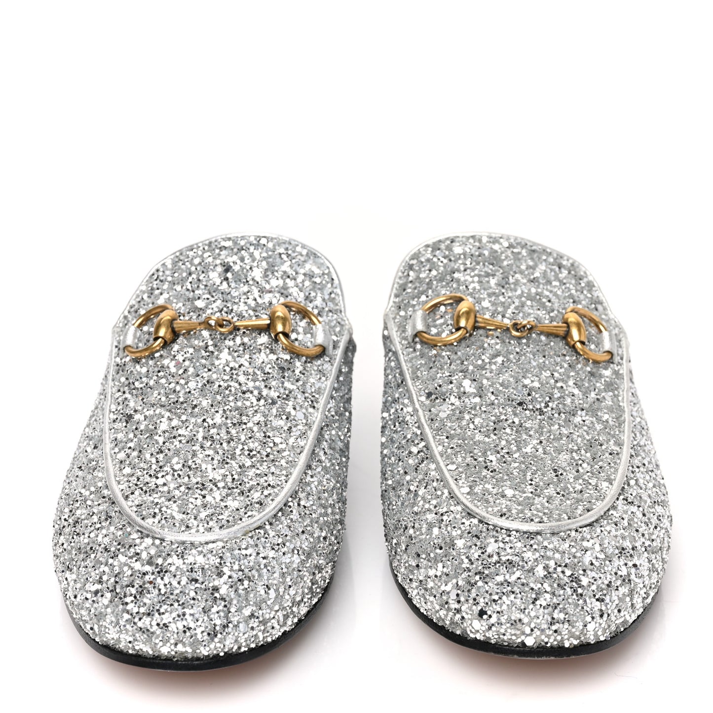 Glitter Womens Princetown Slippers 36 Silver