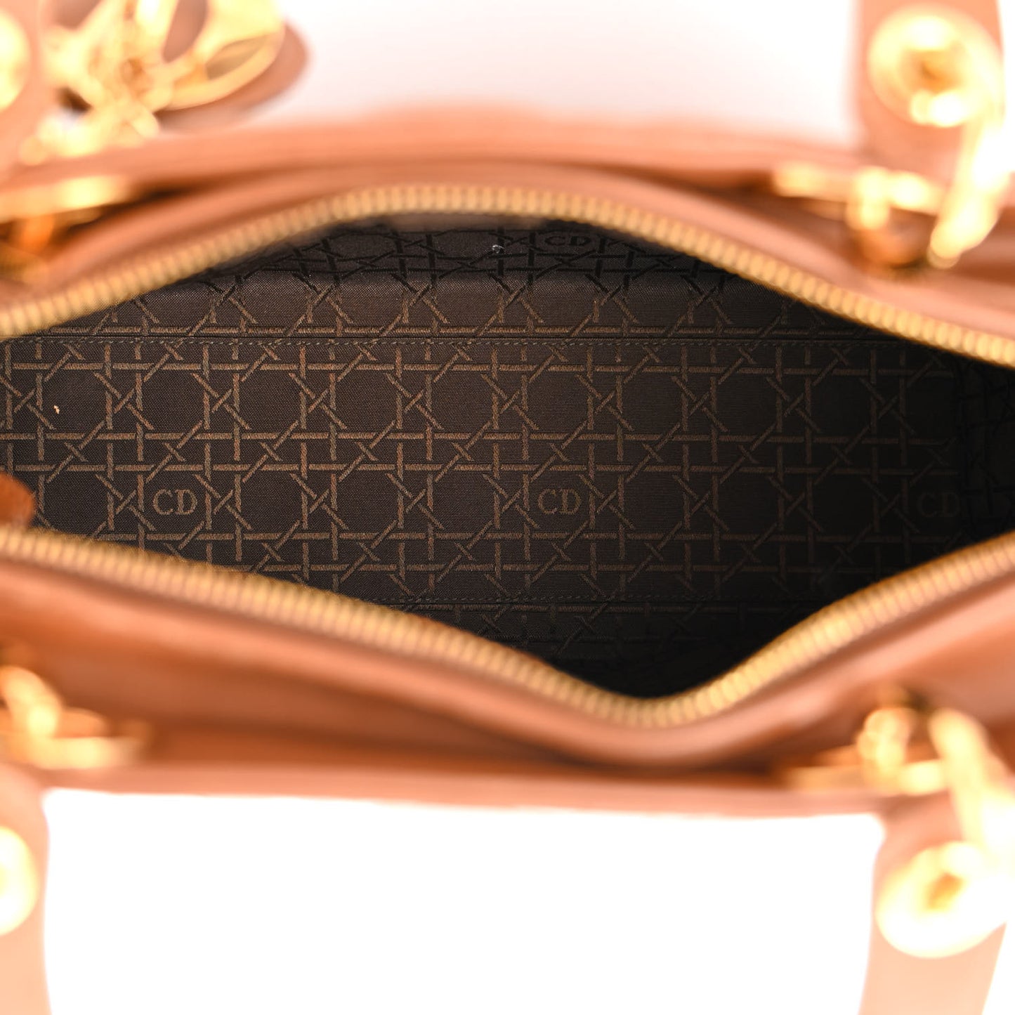 Lambskin Cannage Large Lady Dior Tan