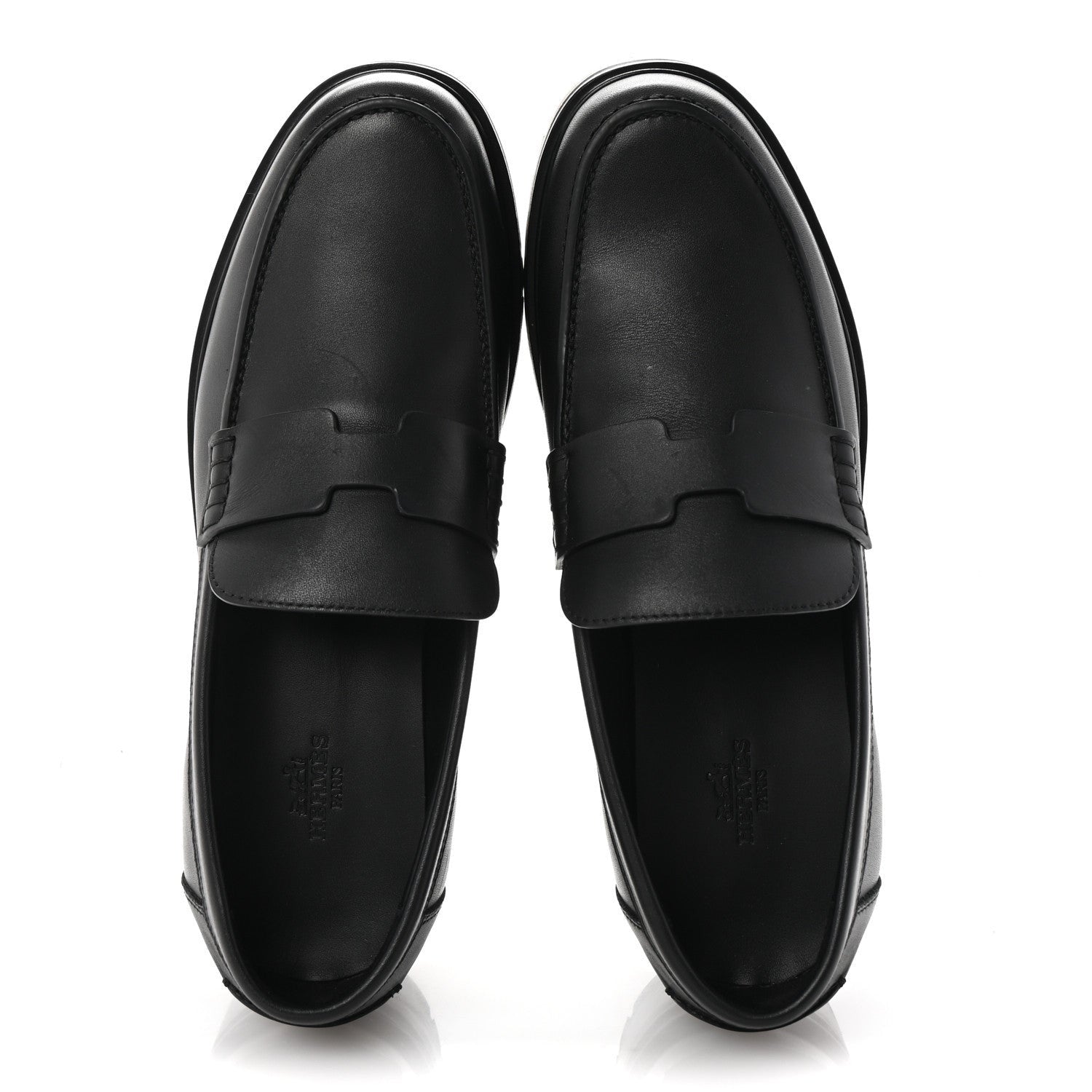 Hermes Calfskin Ivy Loafer 38 Black 2 of 7