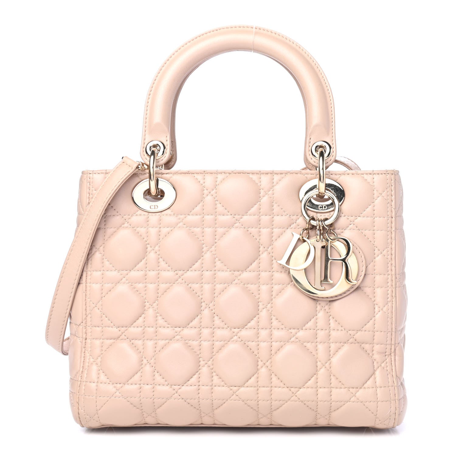 Christian Dior Lambskin Cannage Medium Lady Dior Rose Poudre 1 of 4
