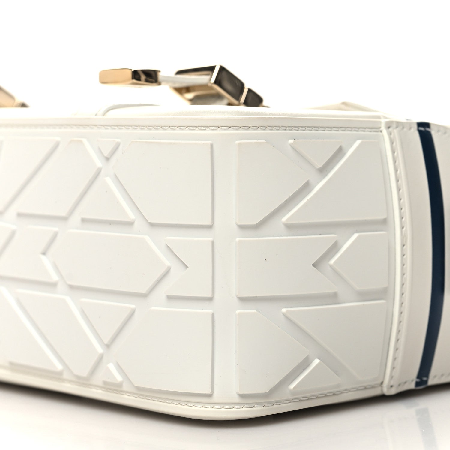 Christian Dior Smooth Calfskin Diorcamp Bag White Blue 10 of 11