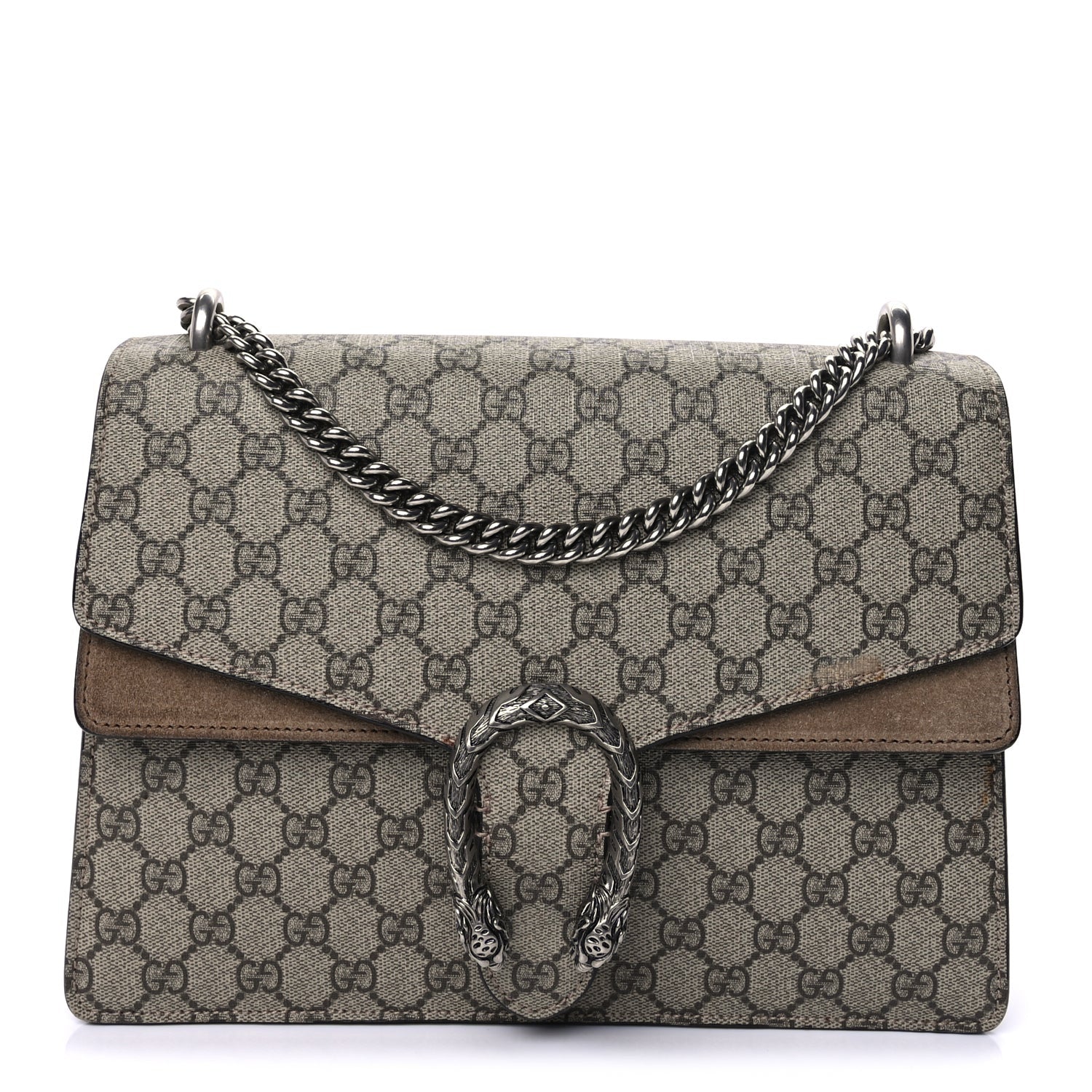 Gucci GG Supreme Monogram Medium Dionysus Shoulder Bag Taupe 1 of 8
