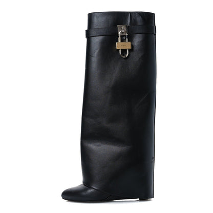 Givenchy Calfskin Shark Lock Pant Boots 38.5 Black 1 of 7