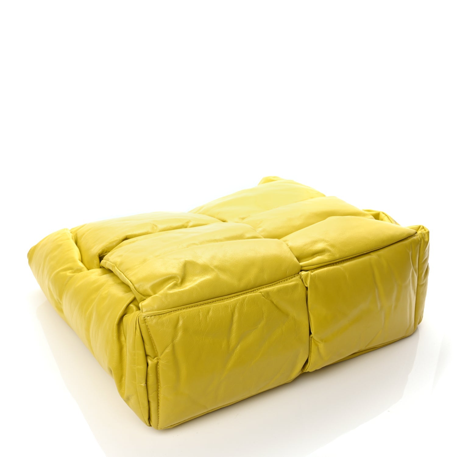 Bottega Veneta Calfskin Maxi Intrecciato Puffy Chain Tote Bag Yellow 4 of 9