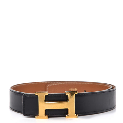 Hermes Box Epsom 32mm H Belt 70 Black Gold 1 of 7