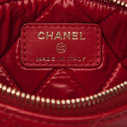 Chanel Lambskin Quilted Small Casino Cosmetic Case Red 6 of 8