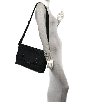 Gucci Rubber Guccissima Medium Messenger Bag Black 2 of 11