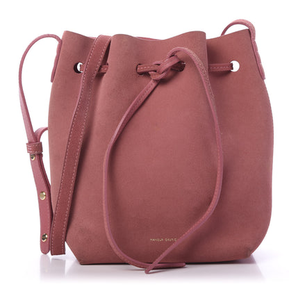 Mansur Gavriel Suede Mini Mini Bucket Bag Blush 1 of 15